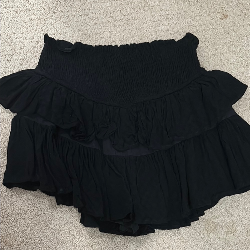 Elegant Black Ruffled Skirt